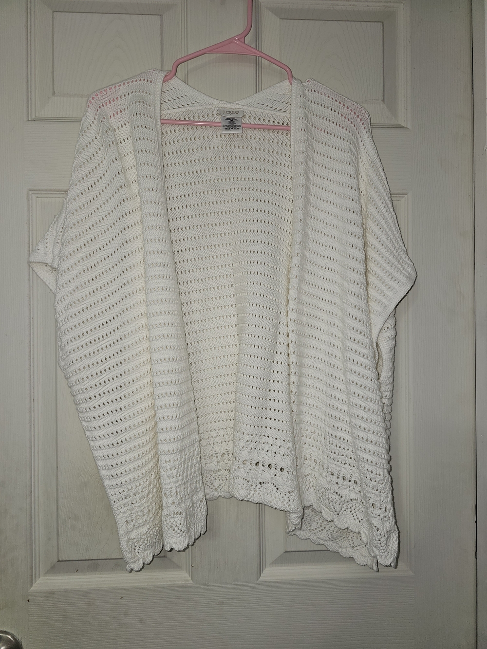 J. Crew White Crochet Open-Knit Women's Cardigan